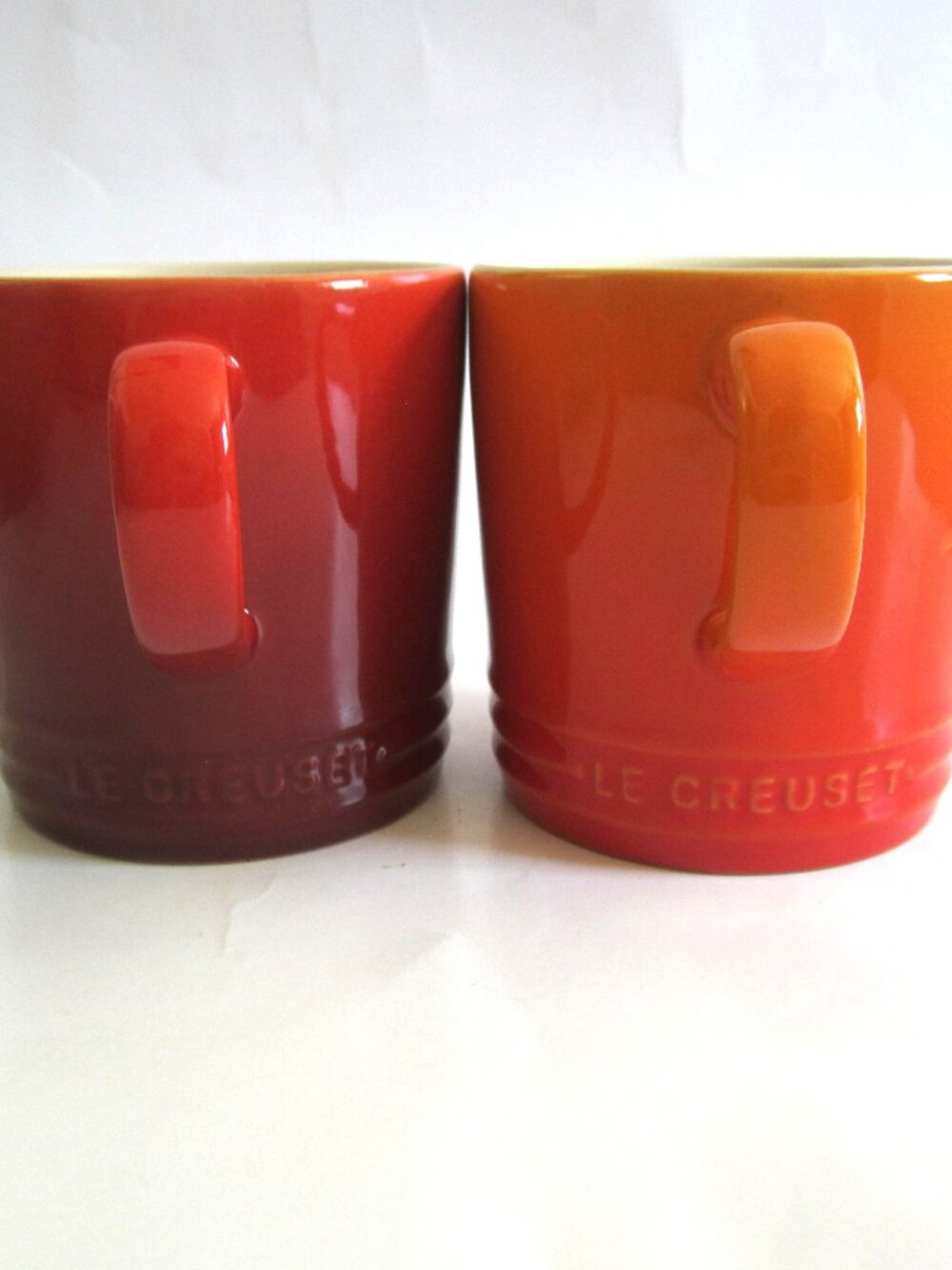 Le Creuset 2 Cup Coffee Tea Mug Bistro Red & Orange 350ML 12oz 1 Set, NEW